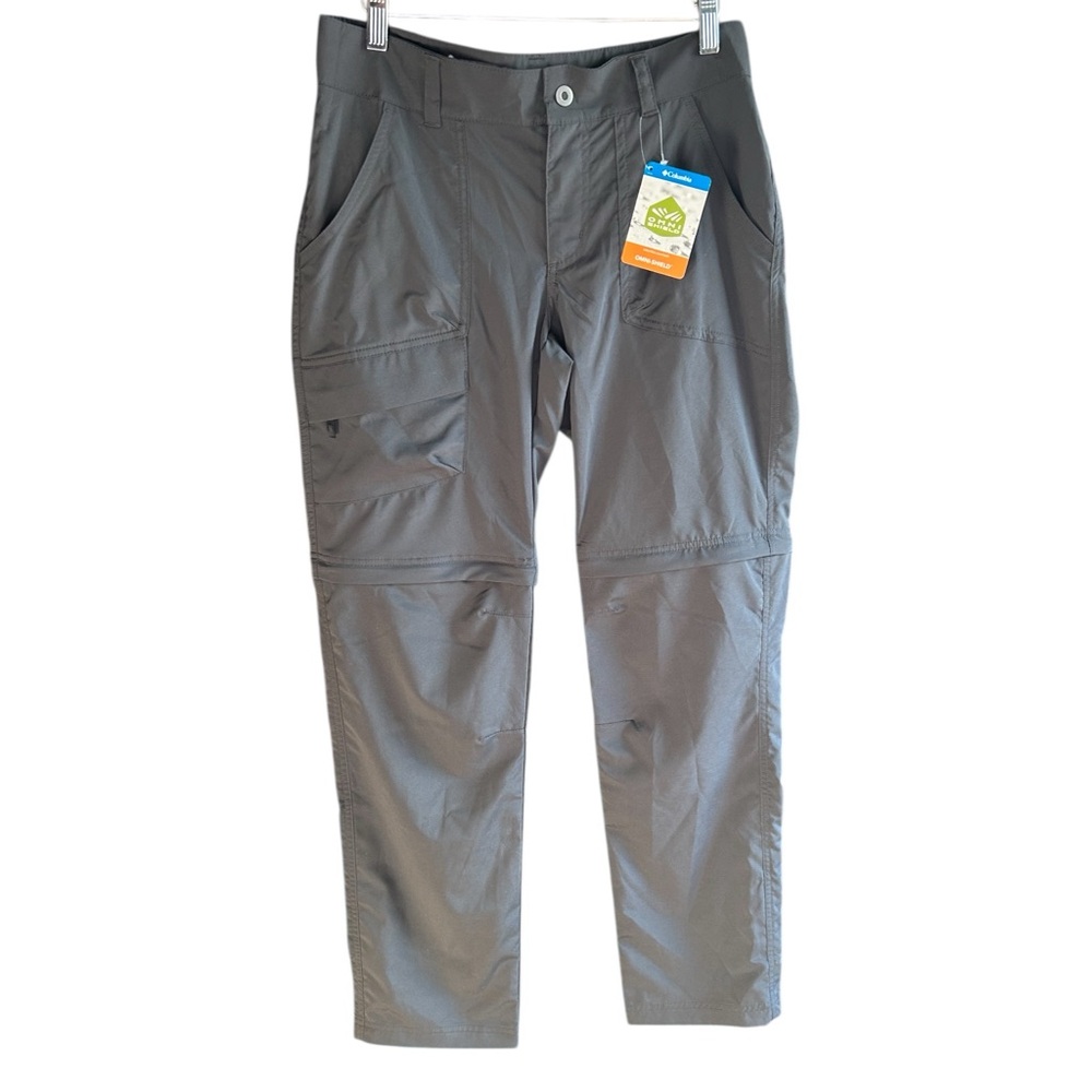NWT‎ Columbia Omni Shield Convertible Trail Pants 6 Grey Performance